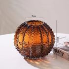 Amber Glass Vases Global Decor Vase for Table Centerpieces for Living Room Entryway Shelf Office