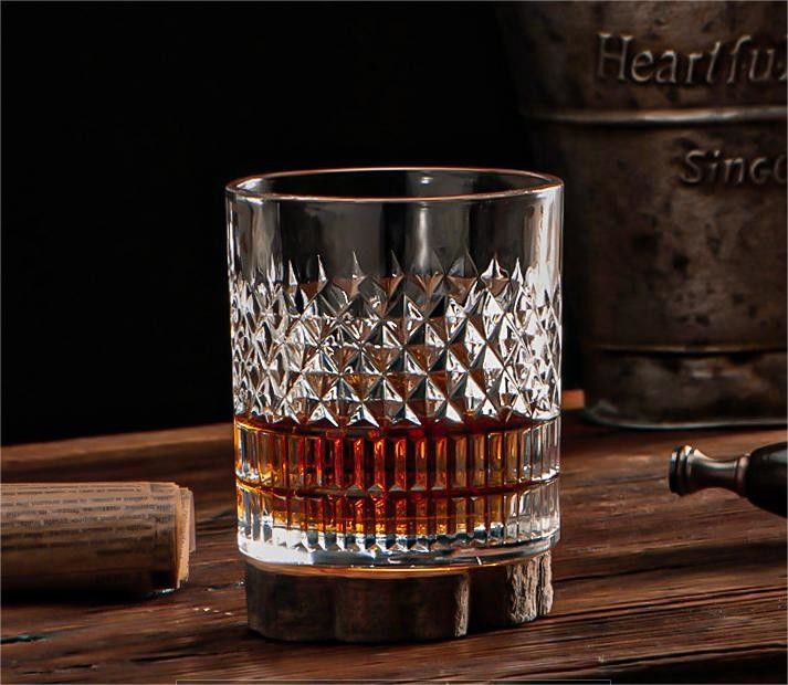 335ml Embossed Clear Glass Tumbler Water Cups Classic Daily Use for Whisky and Beverage