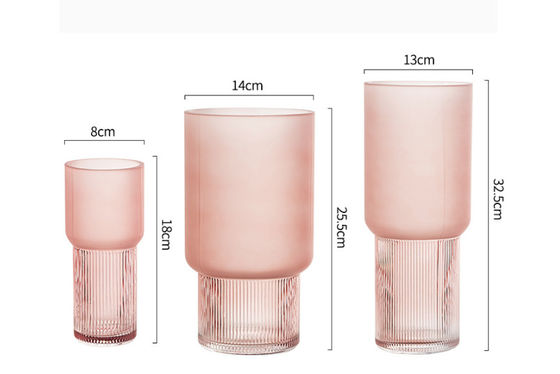 H33cm Home Occasion Pink Glass Vase Decor in Modern Style and Pink