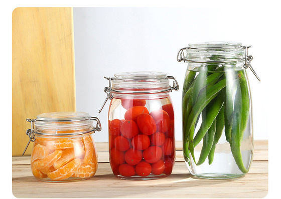 Clear Glass Jars With Leak Proof Clip Top Lids For Display And Perfect For Storing Coffee Sugar Flour