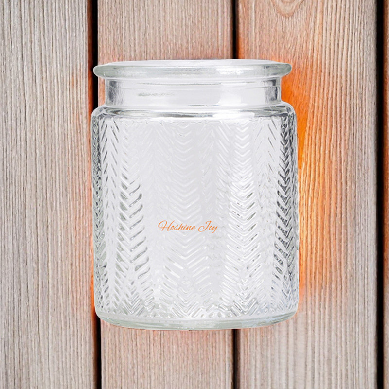 Home Scented Glass Jar Candles 12OZ Small Candle Glass Holders Smooth