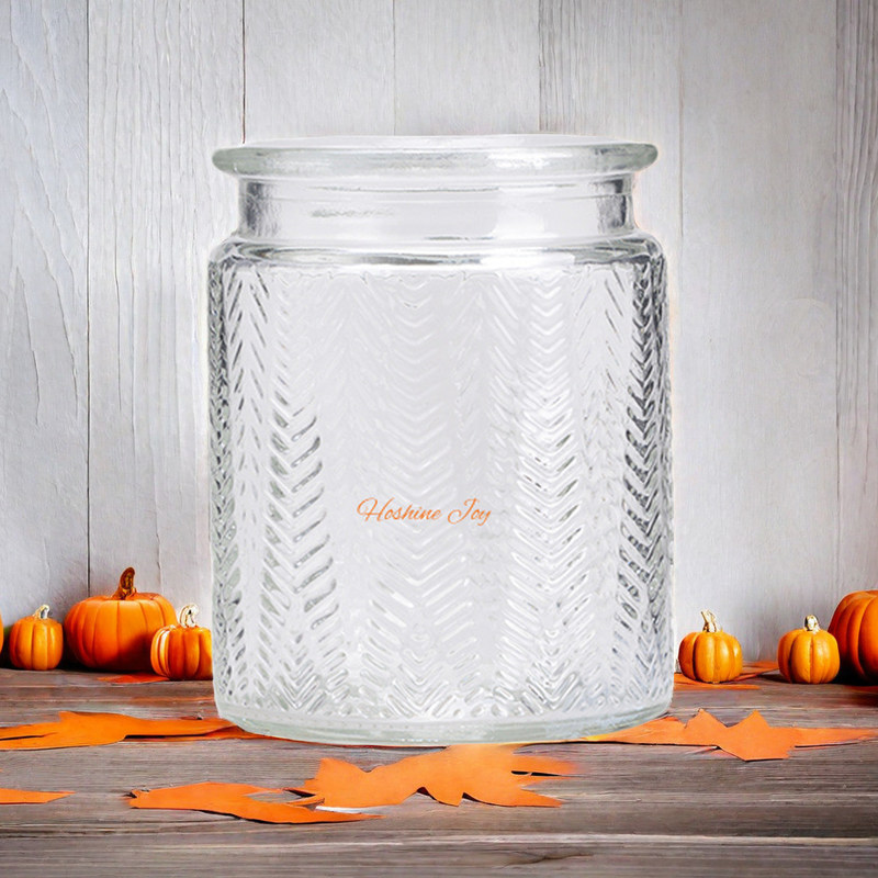 Home Scented Glass Jar Candles 12OZ Small Candle Glass Holders Smooth