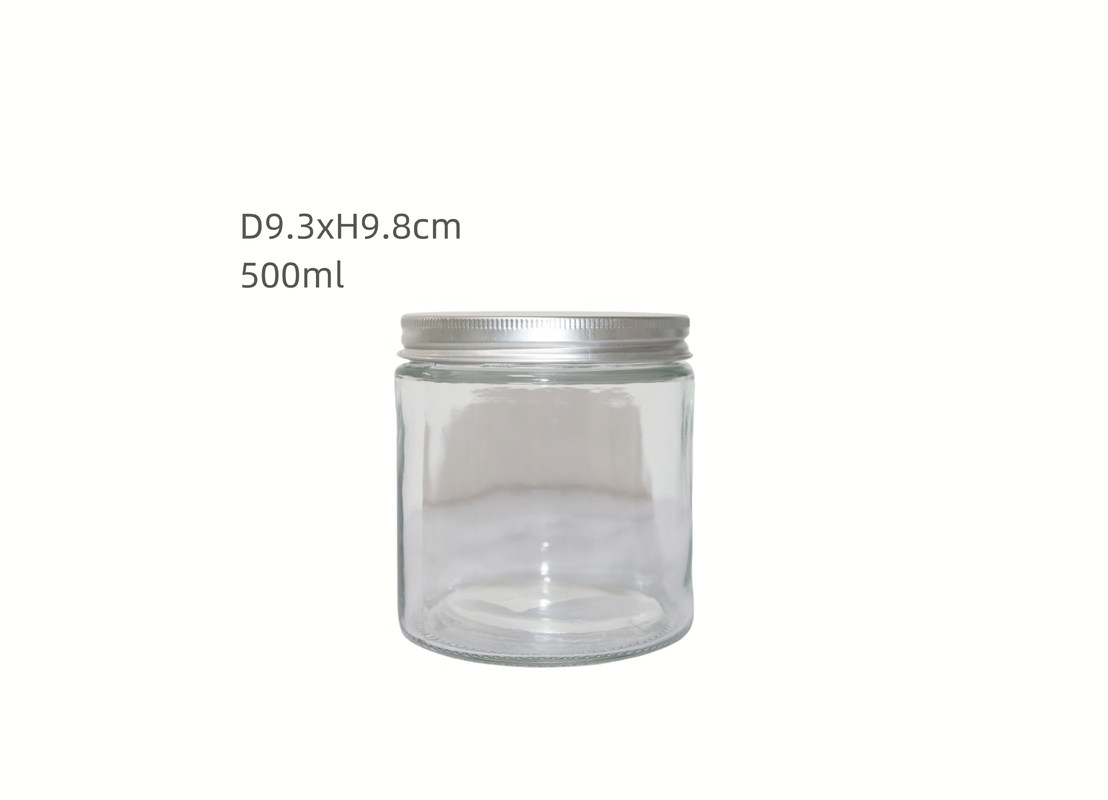 500ml Clear Empty Glass Jars with Airtight Lids for Food Storage Kitchen Wide Mouth