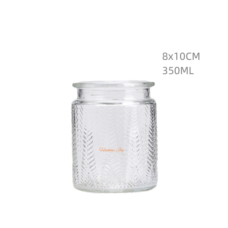 Home Scented Glass Jar Candles 12OZ Small Candle Glass Holders Smooth