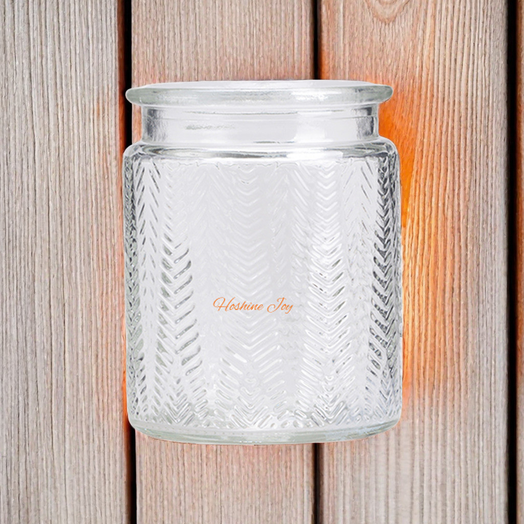 Home Scented Glass Jar Candles 12OZ Small Candle Glass Holders Smooth