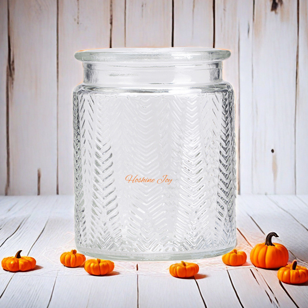 Home Scented Glass Jar Candles 12OZ Small Candle Glass Holders Smooth