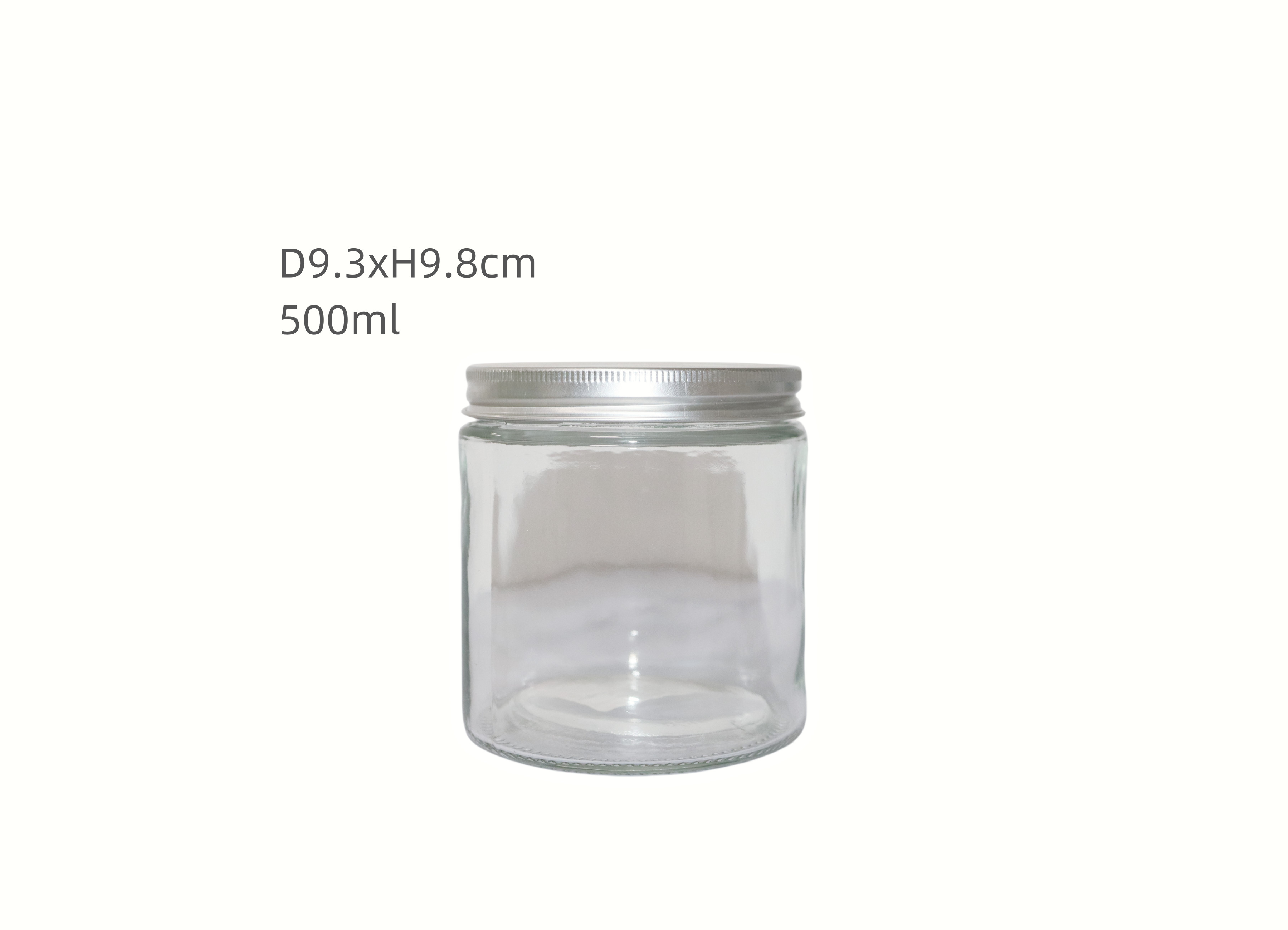 500ml Clear Empty Glass Jars with Airtight Lids for Food Storage Kitchen Wide Mouth