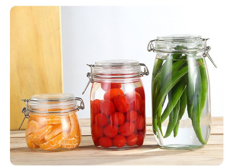Clear Glass Jars With Leak Proof Clip Top Lids For Display And Perfect For Storing Coffee Sugar Flour